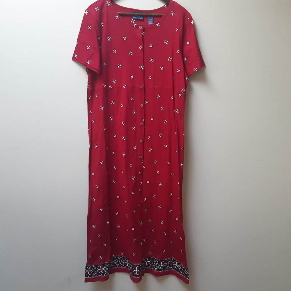 ❤️- liz claiborne red cotton house dress